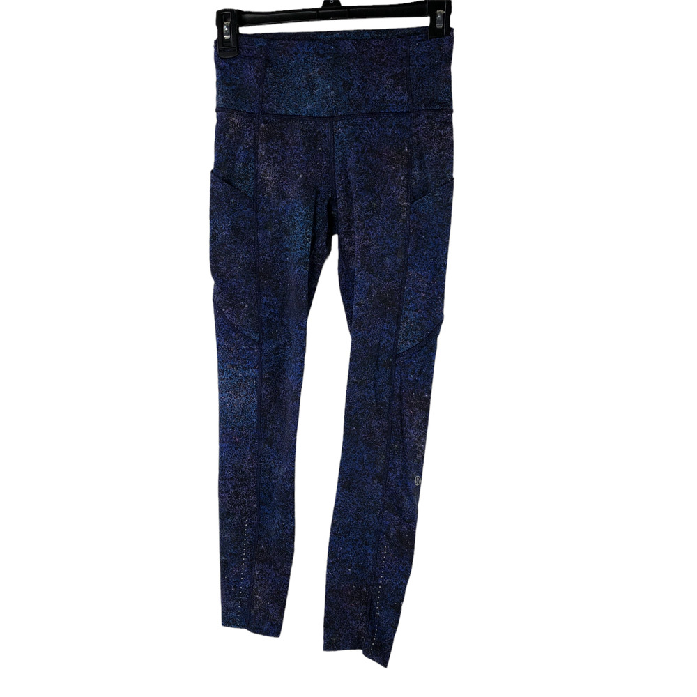 Lululemon Fast and Free Tight II 25" Nulux Polar Lights Blue Multi Womens Size 4 - Picture 4 of 11